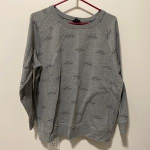 Torrid Hiding Cat Heather Grey Terry crewneck sweater
